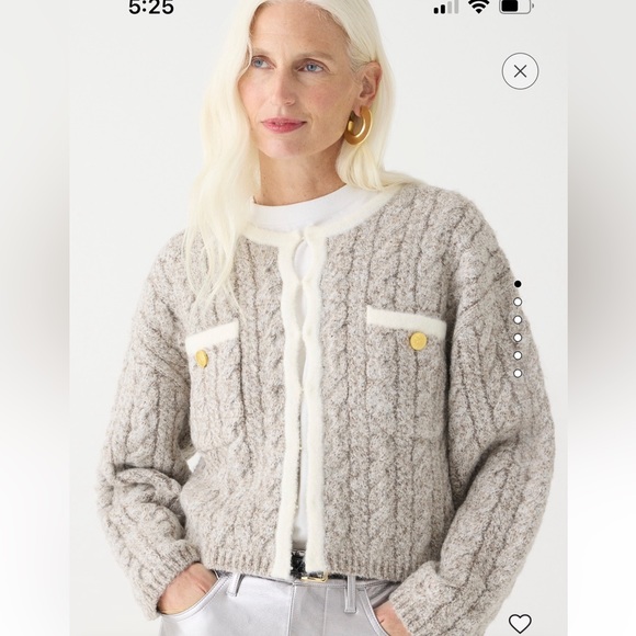 J.Crew Cable Knit Sweater Jacket - Picture 3 of 6
